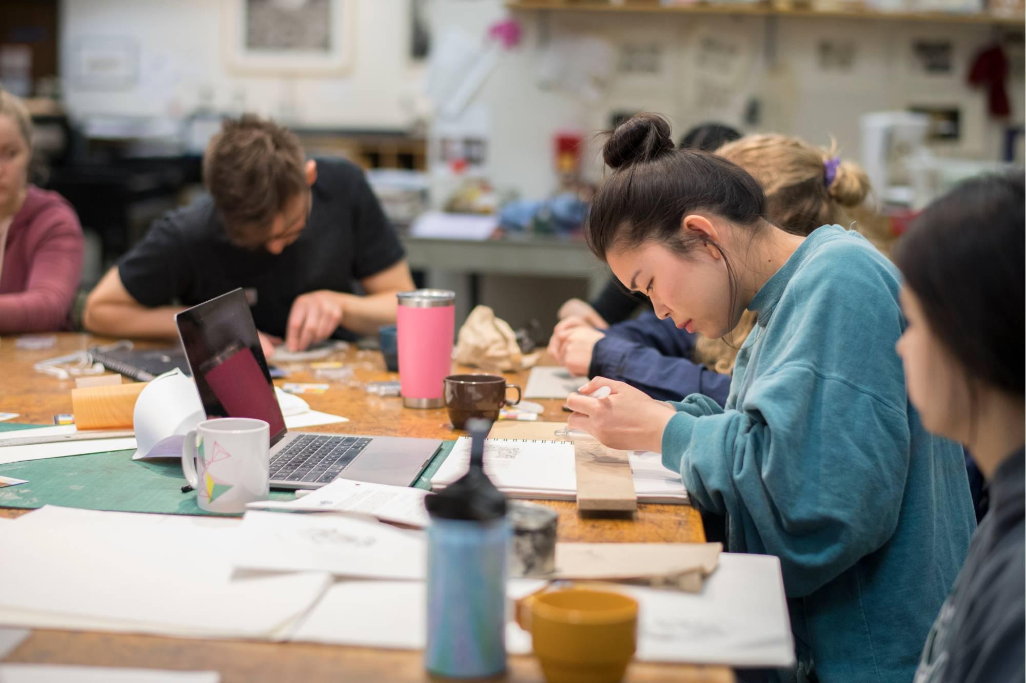Image of students creating art
